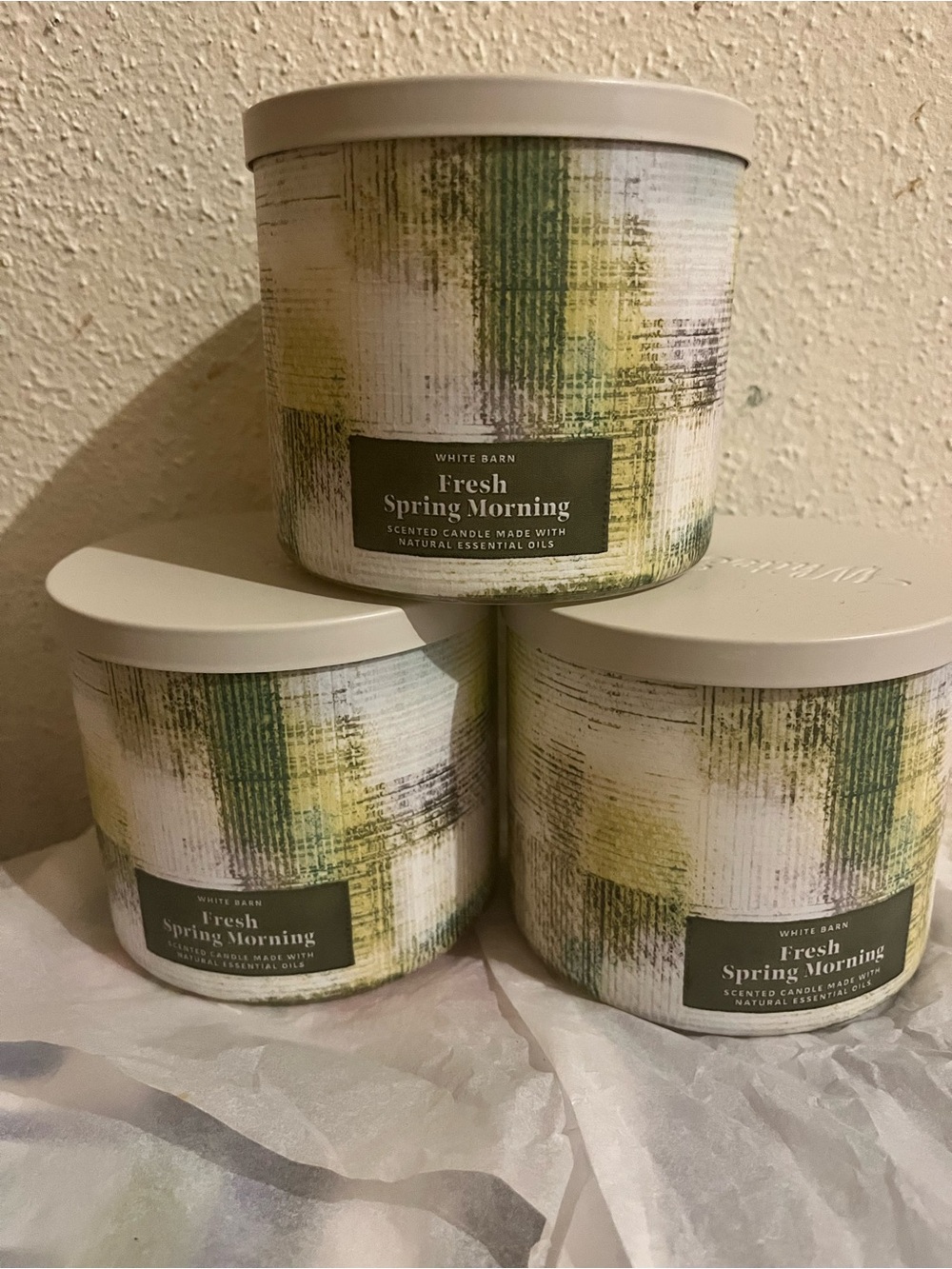 FRESH SPRING MORNING 3 Wick Candles Bundle x3
